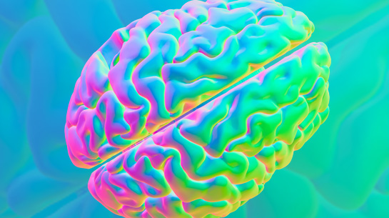 A neon rainbow brain because branding work gets inside your head to learn how you think