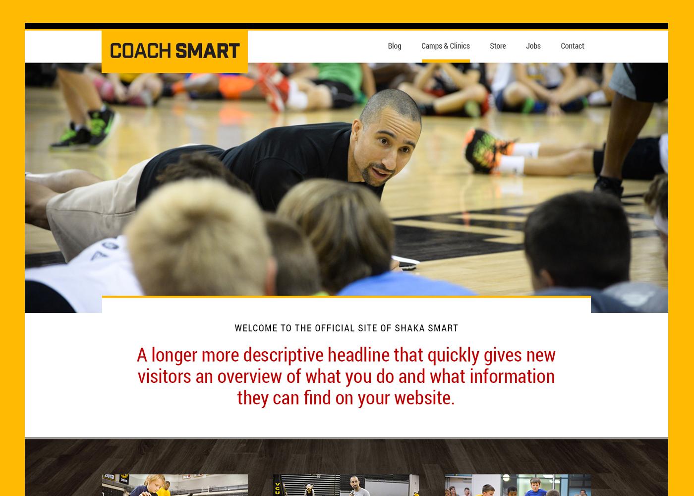 Sample personal brand and sports coaching website design