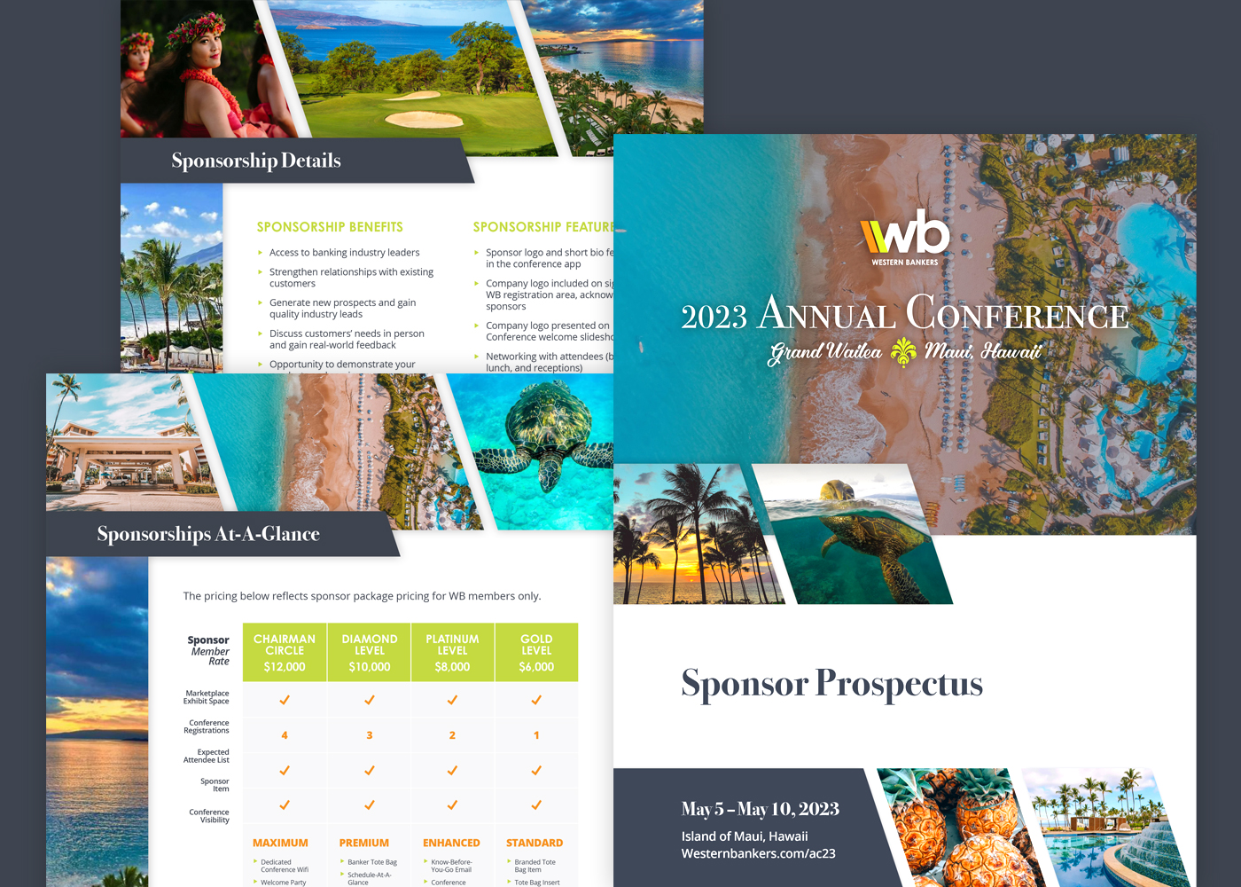 Sample business association conference sponsor prospectus design: Western Bankers Association (WBA)