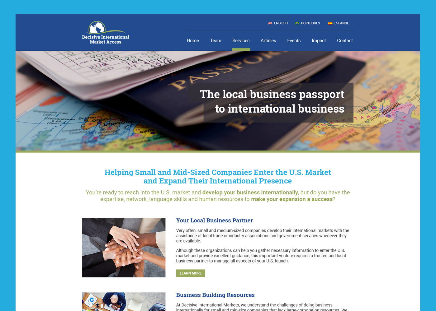Sample consulting website design