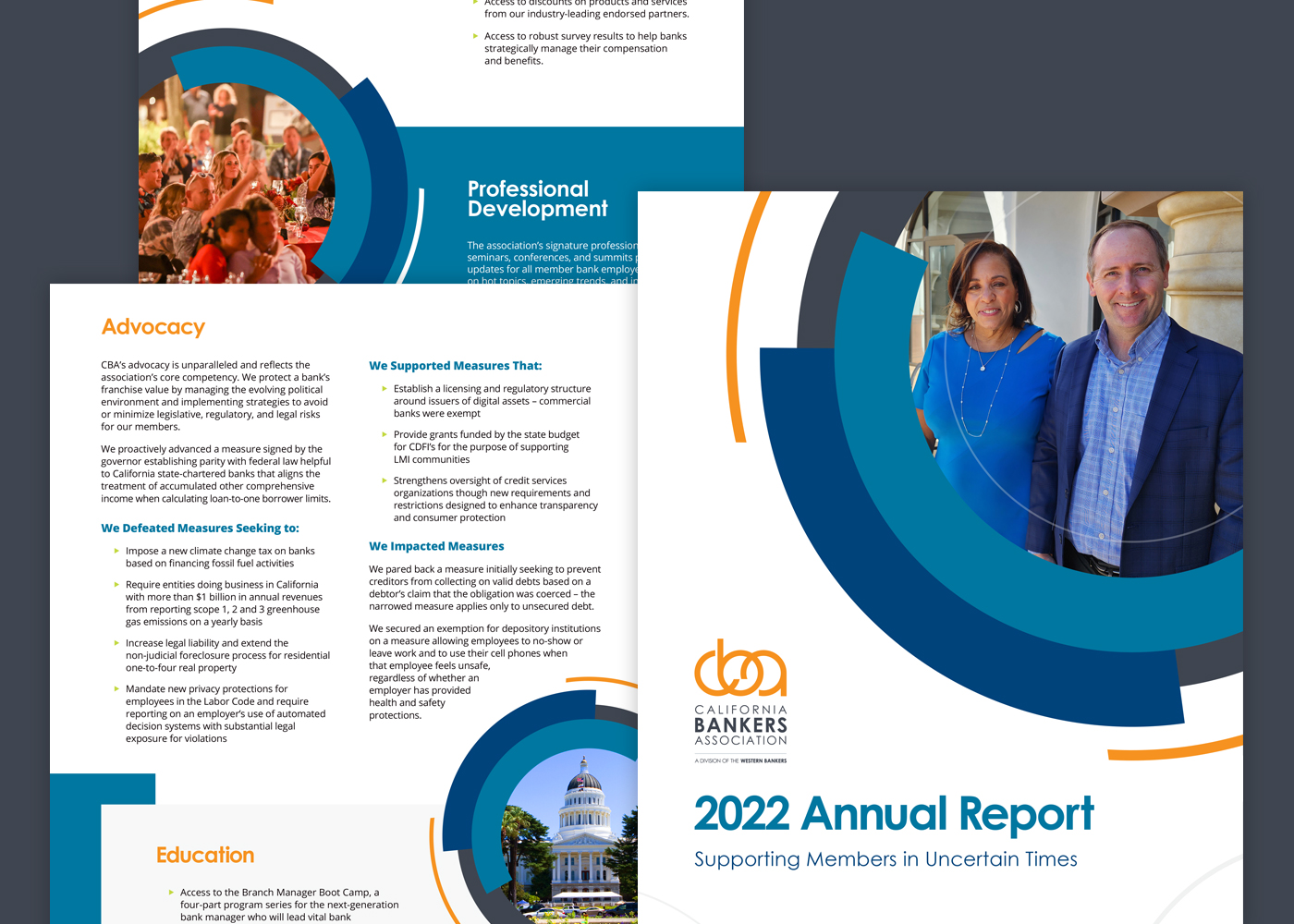 Sample association marketing materials design: California Bankers Association (CBA)
