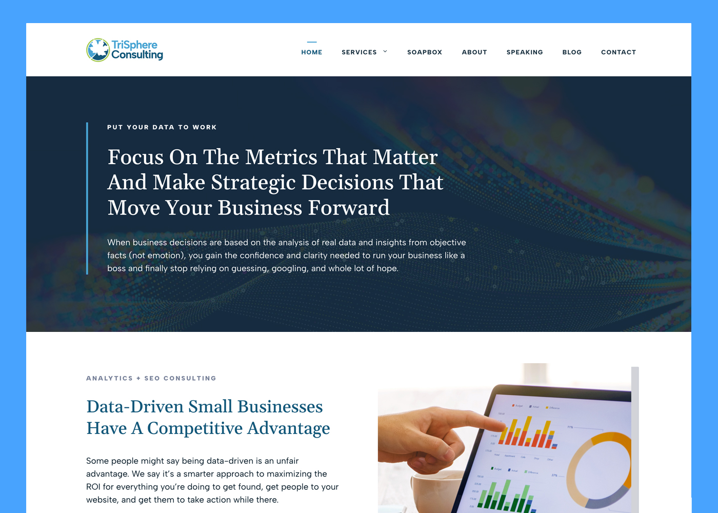 Sample Small Business Website Copywriting And Design: TriSphere Consulting