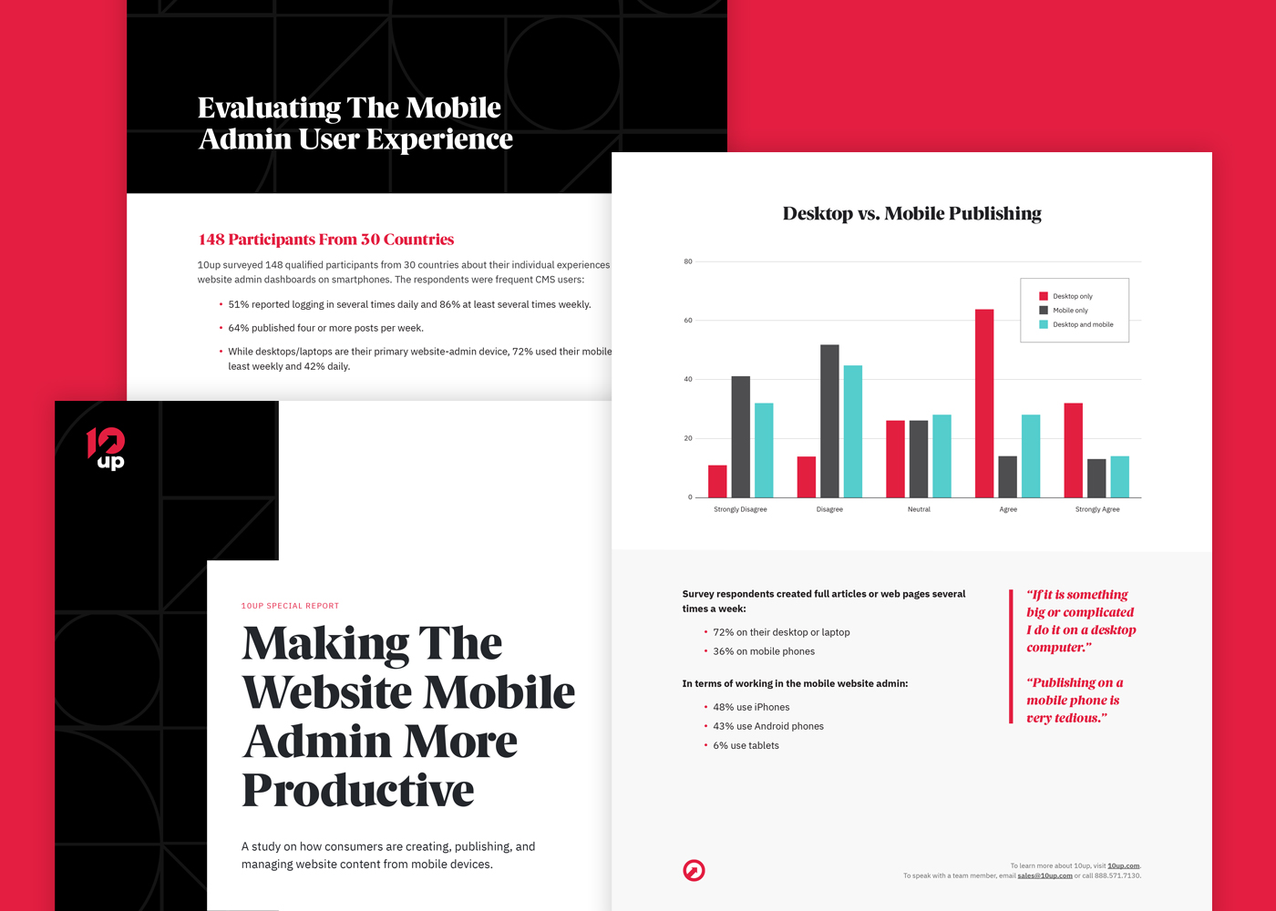 Sample lead magnet and whitepaper design and copywriting: 10up WordPress Mobile Admin Whitepaper